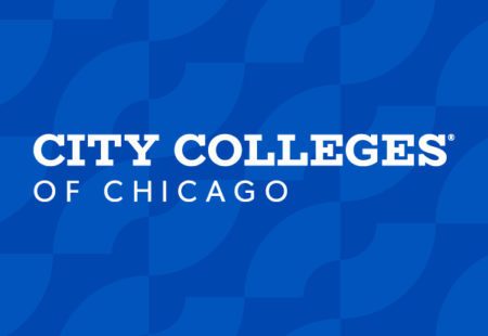Blue and white City Colleges of Chicago logo