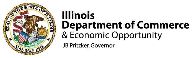 Logo for the Illinois Department of Commerce & Economic Opportunity - JB Pritzker, Governor