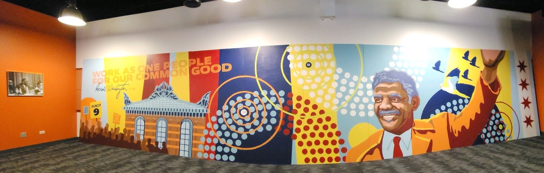 Harold Washington College, the Student Government Association, and the Harold Washington Centennial Celebration Committee Commission Mural That Embodies the Leadership, Energy and Spirit of Chicago’s First Black Mayor, Harold Washington