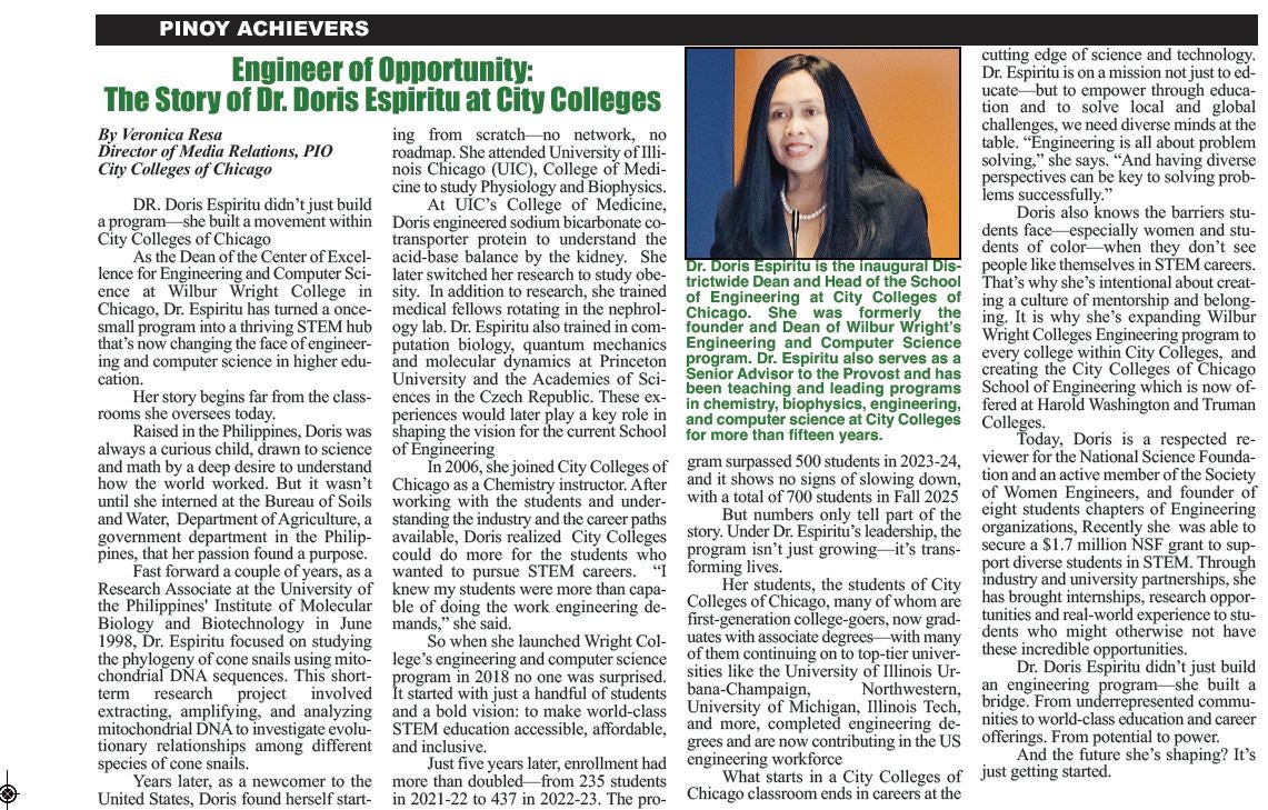 Pinoy Magazine profiles Dr. Espiritu as one of its Achievers!